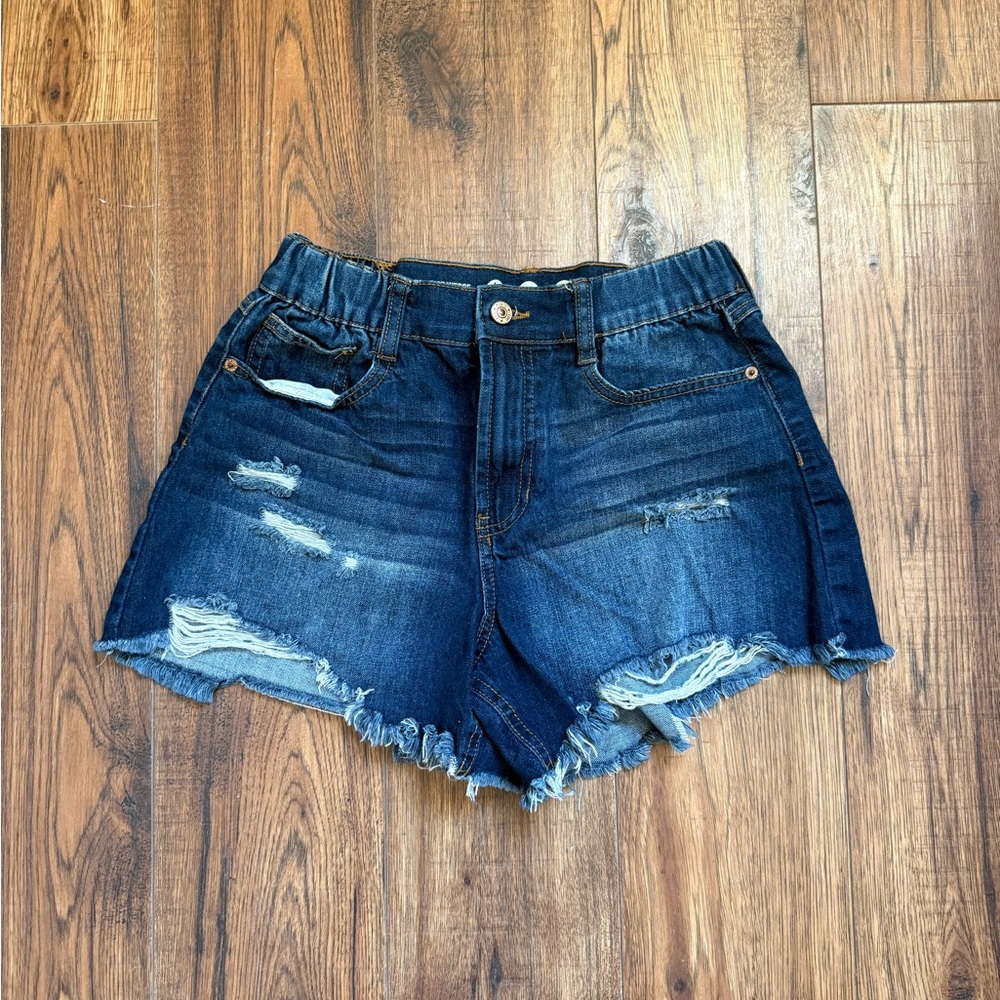 Rewash Dark Blue Distressed Jean Shorts